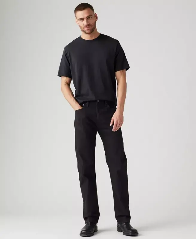 Levi’s Men’s 505 Regular-Fit Stretch Jeans - Native Cali Black - 1