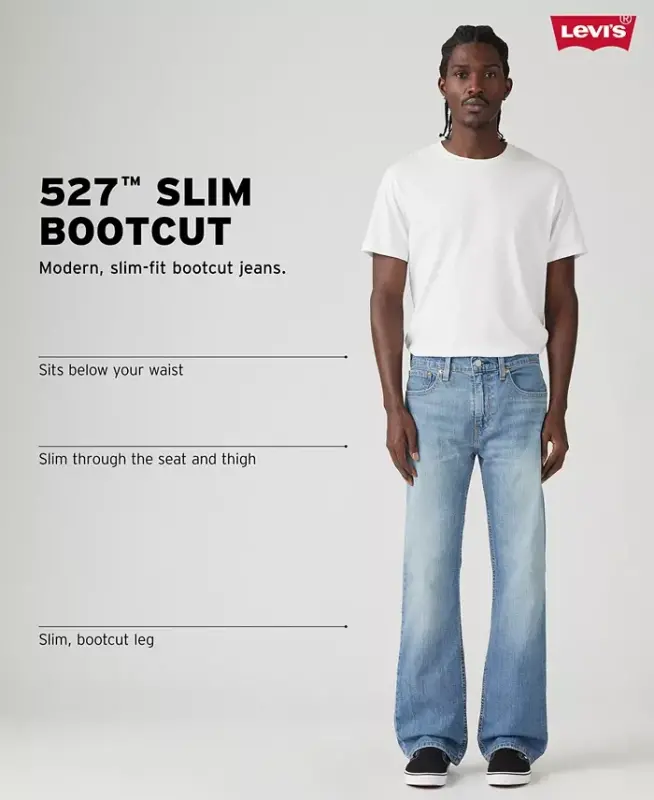 Levi’s Men’s 527 Slim Bootcut Fit Jeans - Wave Allusions Stretch - 3