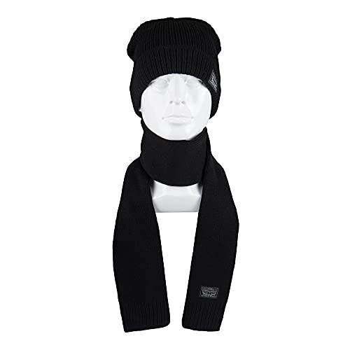 Levi's Men's Classic Winter Warm Knit Beanie Hat and Scarf Set - 6