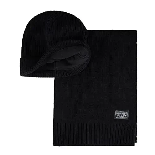 Levi's Men's Classic Winter Warm Knit Beanie Hat and Scarf Set - MODAZONE (1)