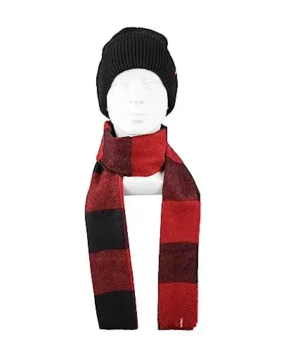 Levi's Men's Classic Winter Warm Knit Beanie Hat and Scarf Set - 6