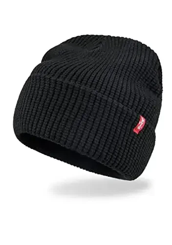 Levi's Men's Classic Winter Warm Knit Beanie Hat and Scarf Set - 3