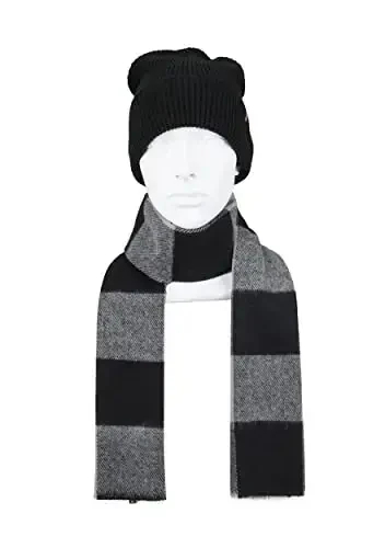 Levi's Men's Classic Winter Warm Knit Beanie Hat and Scarf Set - 5