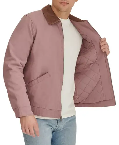 Levi’s® Men's Cotton Canvas Zip-Front Utility Jacket-Mauve Combo - 4