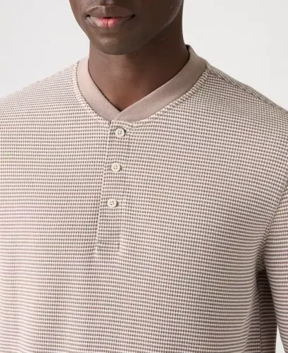 Levis Men's Long-Sleeve Thermal Henley Shirt - Stripe Funghi - 2