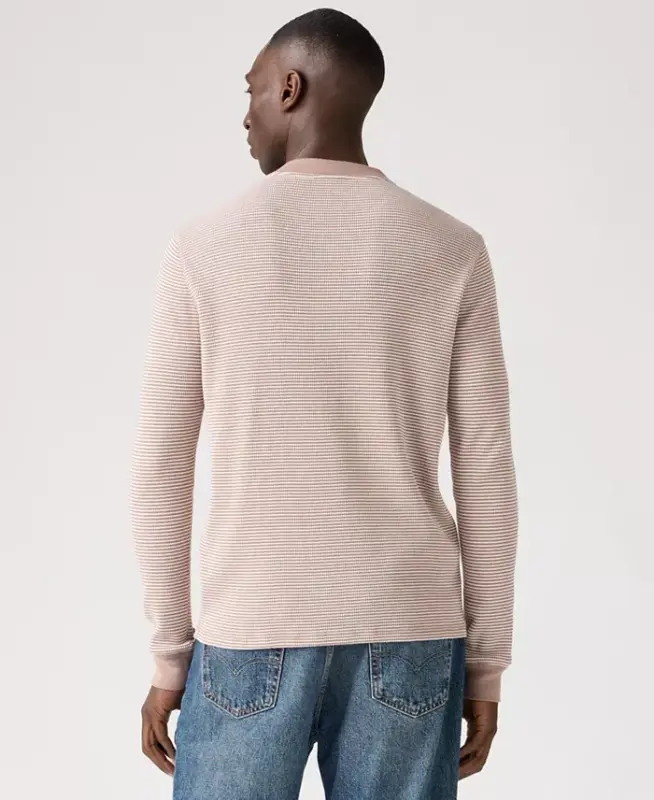 Levis Men's Long-Sleeve Thermal Henley Shirt - Stripe Funghi - 3