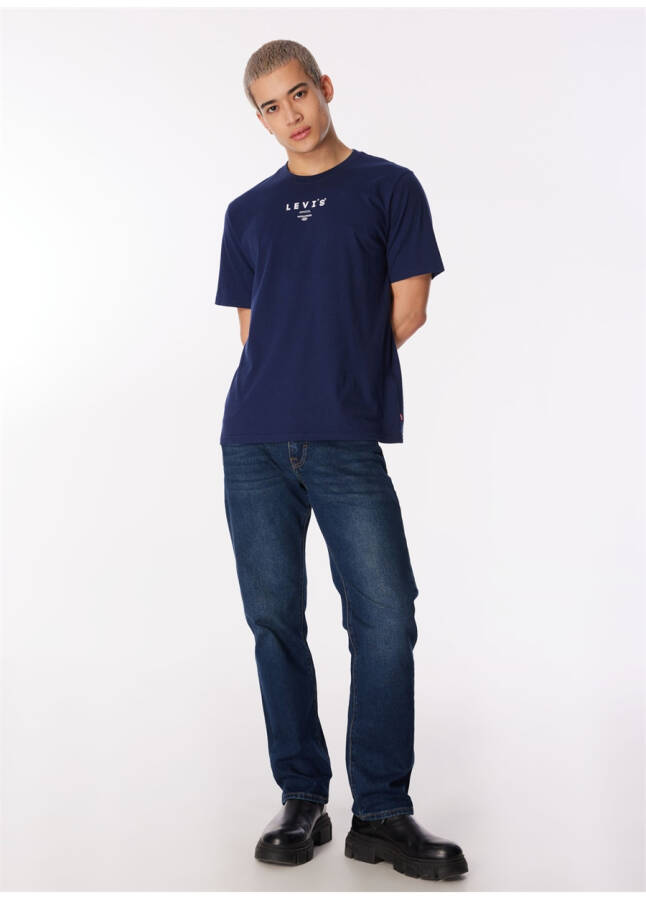 Levis Men's T-Shirt, Blue, Printed, Crew Neck - 7