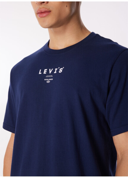 Levis Men's T-Shirt, Blue, Printed, Crew Neck - 10