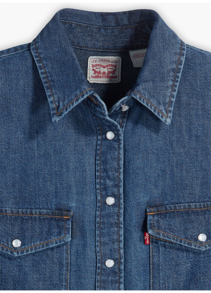 Levis Normal Gömlek Yaka Düz Koyu Mavi Kadın Gömlek ICONIC WESTERN AIR SPACE 3 - 8