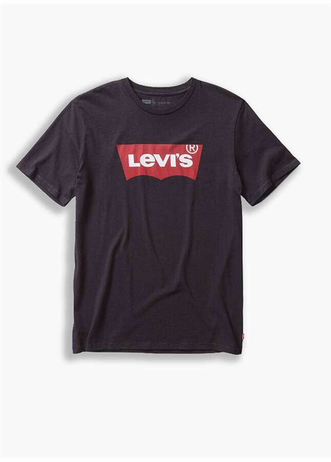 Levi's Qora Rangli Krujka Yaka Bosilgan Erkaklar T-Shirt - 6