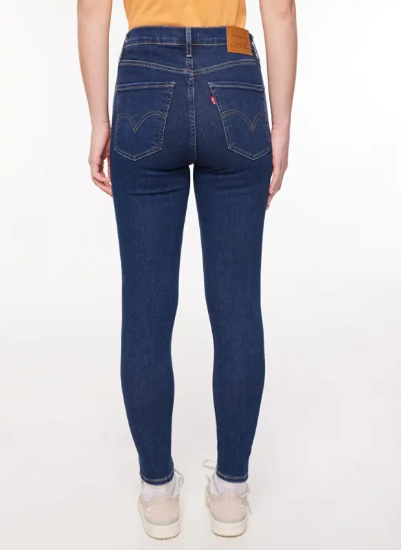 Levis Rome in Case Mile High Super Skinny Fit Koyu Mavi Kadın Yüksek Bel Denim Pantolon - 5