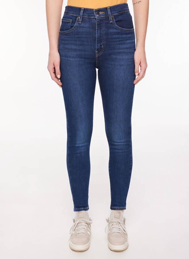 Levis ROME IN CASE Mile High Super Skinny Fit Koyu Mavi Kadın Yüksek Bel Denim Pantolon - 10