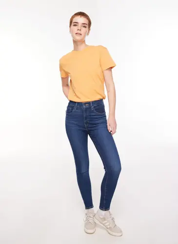 Levis Rome in Case Mile High Super Skinny Fit Тёмно-синие женские джинсы с высокой талией - 1