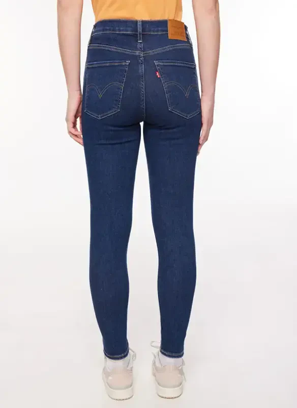 Levis Rome in Case Mile High Super Skinny Fit Тёмно-синие женские джинсы с высокой талией - 5