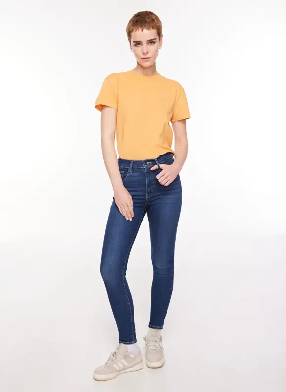 Levis Rome in Case Mile High Super Skinny Fit Тёмно-синие женские джинсы с высокой талией - 2