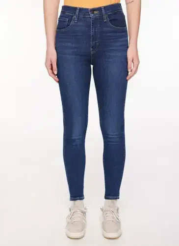 Levis Rome in Case Mile High Super Skinny Fit To‘q ko‘k ayollar uchun baland belli denim shim - 3