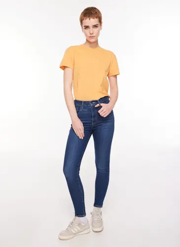 Levis Rome in Case Mile High Super Skinny Fit To‘q ko‘k ayollar uchun baland belli denim shim - 2