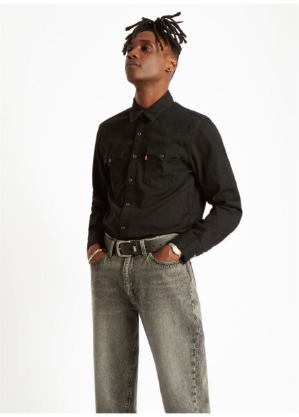 Levis Slim Fit Oddiy Qora Erkaklar Ko'ylak 85744-0002 BARSTOW WESTERN STANDARD - 14