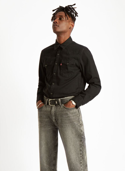 Levis Slim Fit Plain Black Men's Shirt 85744-0002 BARSTOW WESTERN STANDARD - 6