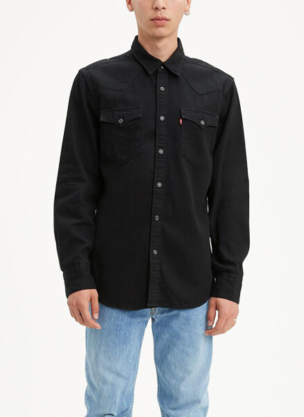 Levis Slim Fit Plain Black Men's Shirt 85744-0002 BARSTOW WESTERN STANDARD - 10