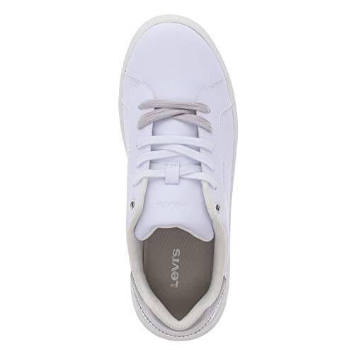 Levi's Womens Ellis Synthetic Leather Casual Lowtop Sneaker Shoe, White/Grey, 10 M - 2