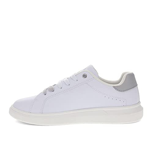 Levi's Womens Ellis Synthetic Leather Casual Lowtop Sneaker Shoe, White/Grey, 10 M - 5