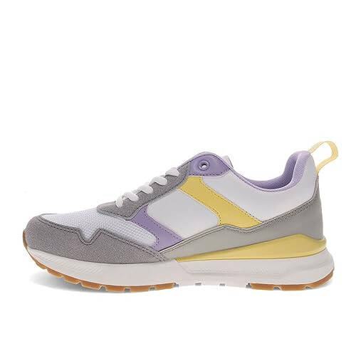 Levi's Women's Oats 2 Synthetic Leather Casual Trainer Sneaker Shoe, White/Lilac/Sunlight - 5