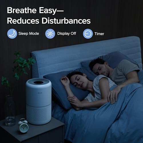 LEVOIT Air Purifier for Home Allergies Pets Hair in Bedroom, Covers Up to 1095 ft² by 45W High Torque Motor, 3-in-1 Filter with HEPA sleep mode, Remove Dust Smoke Pollutants Odor, Core300-P, White - 41