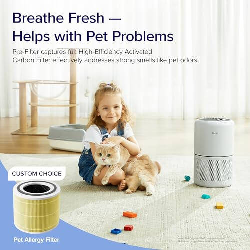 LEVOIT Air Purifier for Home Allergies Pets Hair in Bedroom, Covers Up to 1095 ft² by 45W High Torque Motor, 3-in-1 Filter with HEPA sleep mode, Remove Dust Smoke Pollutants Odor, Core300-P, White - 42