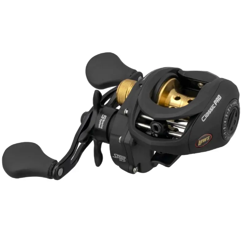 Lew's Classic Black Speed Spool Baitcast Reel and Fishing Rod Combo, 6-Foot 6-Inch 1-Piece Rod, Black-BLACK - 1