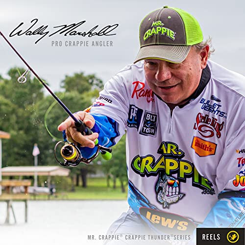 Lew's Crappie Thunder Underspin Balıkçılık Makarası, 4.3:1 Dişli Oranı, Sağ veya Sol El Toplama, Crappie Thunder Yeşili - 6