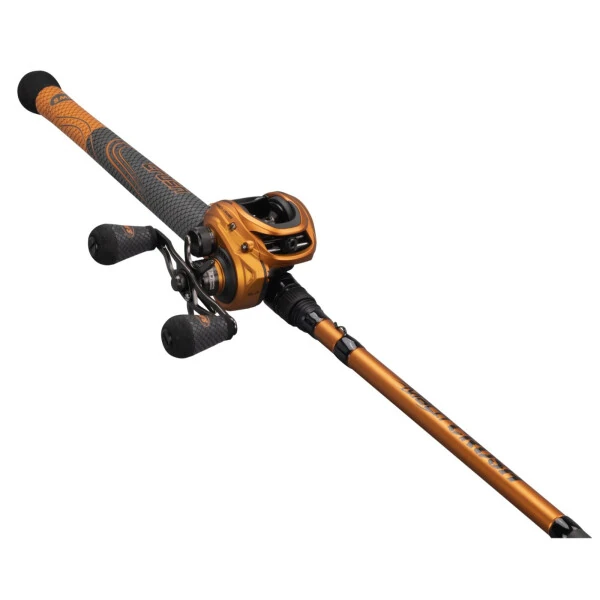 Lew's MACH Crush SLP Baitcast Reel and Fishing Rod Combo, 7-Foot 3-Inch Rod, Right-Hand Retrieve, Orange - Modazone