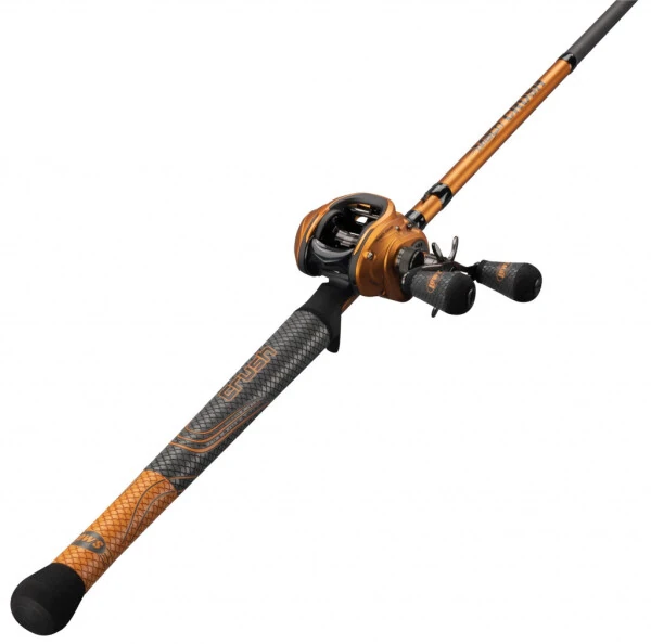 Lew's MACH Crush SLP Baitcast Reel and Fishing Rod Combo, 7-Foot 3-Inch Rod, Right-Hand Retrieve, Orange - Modazone (1)