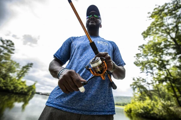 Lew's Mach Crush Spinning Fishing Reel, Size 400, Orange - 7