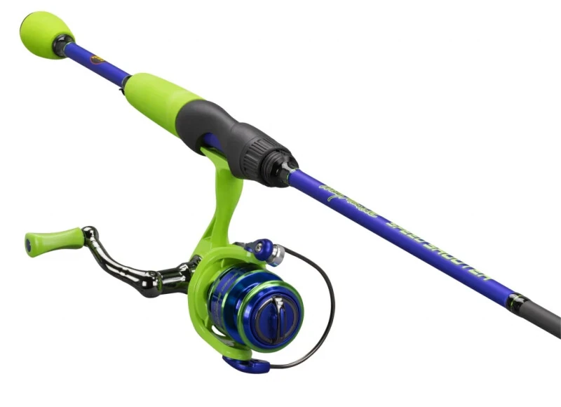 Lew's Wally Marshall Speed Shooter Spinning Reel and Fishing Rod Combo, 6-Foot Rod, Size 100 Reel, Green/Blue - 1