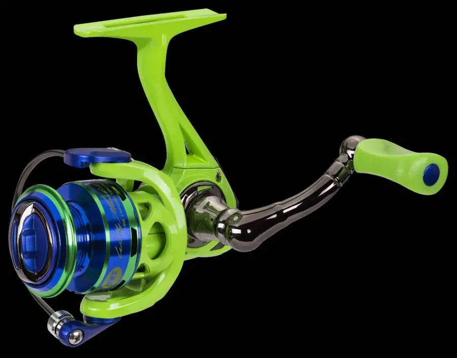 Lew's Wally Marshall Speed Shooter Spinning Fishing Reel, Size 75 Reel, Green/Blue - 1