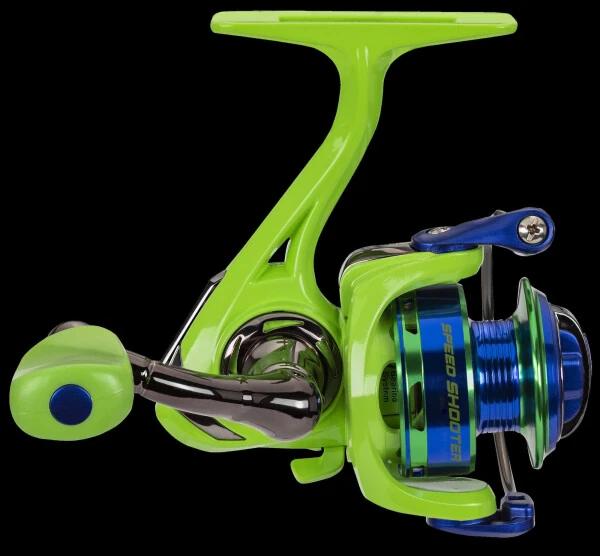 Lew's Wally Marshall Speed Shooter Spinning Fishing Reel, Size 75 Reel, Green/Blue - 3