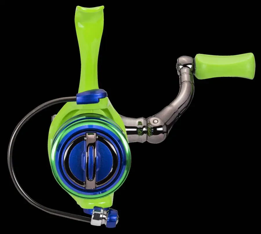Lew's Wally Marshall Speed Shooter Spinning Fishing Reel, Size 75 Reel, Green/Blue - 4