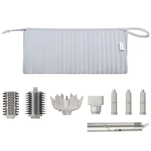 Lexeeco Dy son Air wrap Travel Case Hair Tools Travel Bag for Shark Flexstyle Carrying Case Portable Shark Hair Dryer Revlon Flat Curling Iron Organizer(Silver Gray) - 1