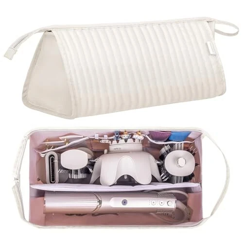 Lexeeco Dy Son Air Wrap Sayohat Sumkasi Soch Asboblari Sayohat Sumkasi Shark Flexstyle Tashiydigan Sumkasi Portativ Shark Soch Quritgich Revlon Tekis Bu'g'u Temir Tashkilotchisi (Bej) - 2