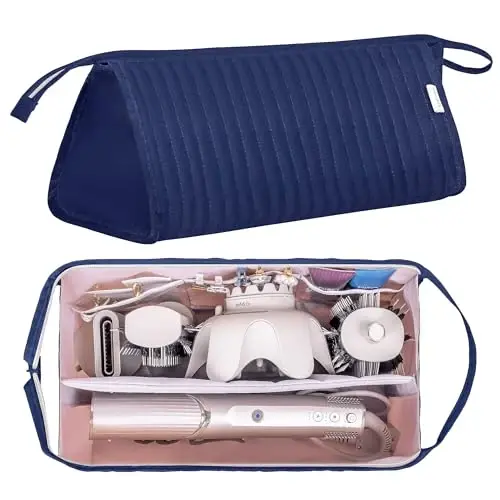Lexeeco Dy son Air wrap Travel Case Hair Tools Travel Bag for Shark Flexstyle Carrying Case Portable Shark Hair Dryer Revlon Flat Curling Iron Organizer (Blue) - 2