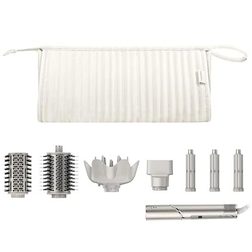 Lexeeco Dy son Air wrap Travel Case Hair Tools Travel Bag for Shark Flexstyle Carrying Case Portable Shark Hair Dryer Revlon Flat Curling Iron Organizer (Beige) - Lexeeco