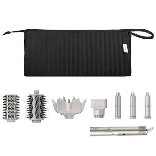 Lexeeco Dy son Air wrap Travel Case Hair Tools Travel Bag for Shark Flexstyle Carrying Case Portable Shark Hair Dryer Revlon Flat Curling Iron Organizer (Black) - 1