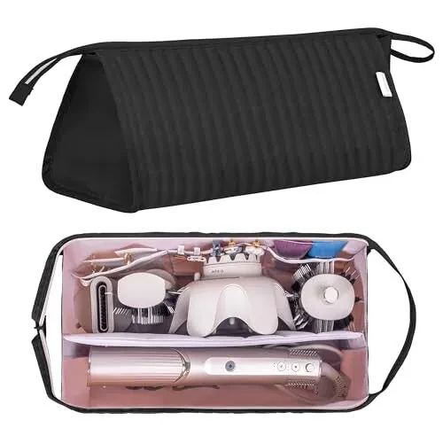 Lexeeco Dy son Air wrap Travel Case Hair Tools Travel Bag for Shark Flexstyle Carrying Case Portable Shark Hair Dryer Revlon Flat Curling Iron Organizer (Black) - Lexeeco (1)