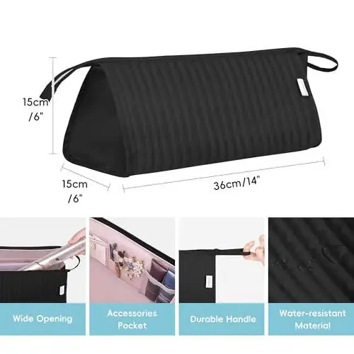 Lexeeco Dy son Air wrap Travel Case Hair Tools Travel Bag for Shark Flexstyle Carrying Case Portable Shark Hair Dryer Revlon Flat Curling Iron Organizer (Black) - 4