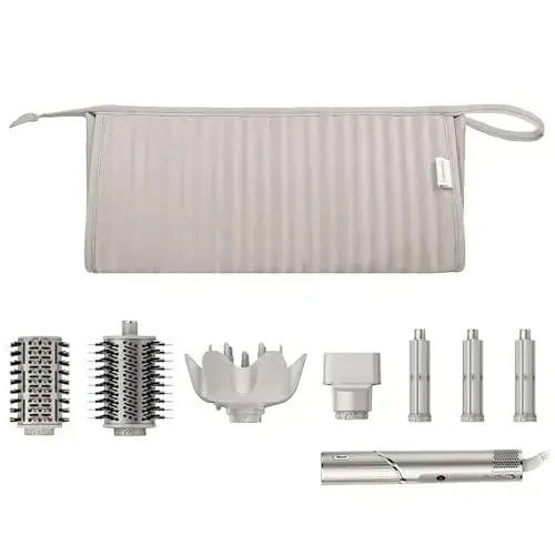 Lexeeco Dy son Air wrap Travel Case Hair Tools Travel Bag for Shark Flexstyle Carrying Case Portable Shark Hair Dryer Revlon Flat Curling Iron Organizer (Camel) - 1