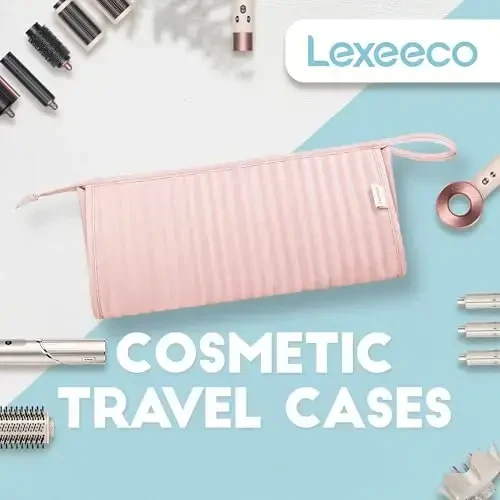 Lexeeco Dy son Air wrap Travel Case Hair Tools Travel Bag for Shark Flexstyle Carrying Case Portable Shark Hair Dryer Revlon Flat Curling Iron Organizer(Pink) - 6