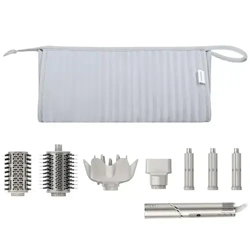 Lexeeco Dy son Air wrap Travel Case Hair Tools Travel Bag for Shark Flexstyle Carrying Case Portable Shark Hair Dryer Revlon Flat Curling Iron Organizer(Silver Gray) - MODAZONE