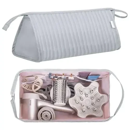 Lexeeco Dy son Air wrap Travel Case Shark Flexstyle Carrying Case uchun Soch Asboblari Sayohat Sumkasi Portativ Shark Soch Quritgich Revlon Dazmol Kıvırma Temir Organayzeri (Kumush Kulrang) - MODAZONE (1)