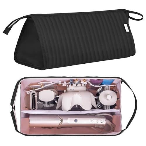 Lexeeco Dy son Air wrap Travel Case Hair Tools Travel Bag for Shark Flexstyle Carrying Case Portable Shark Hair Dryer Revlon Flat Curling Iron Organizer(Black) - Lexeeco (1)